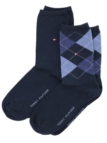 TH WOMEN CHECK SOCK 2P