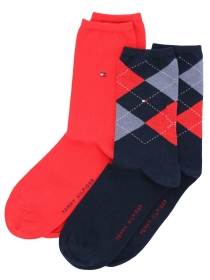 TH WOMEN CHECK SOCK 2P