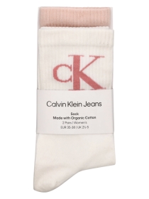 CKJ WOMEN SOCK 2P MONOGRAM