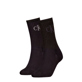 CKJ WOMEN SOCK 2P GLOSSY RIB