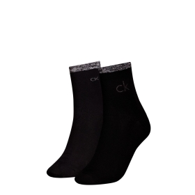 CK WOMEN SHORT SOCK 2P SHINY LOGO