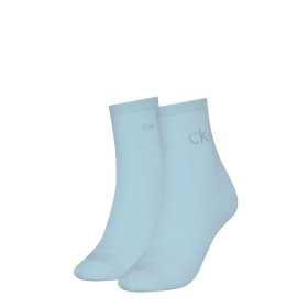 CK WOMEN SHORT SOCK 2P SHINY LOGO