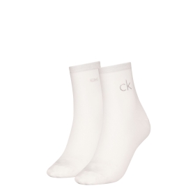 CK WOMEN SHORT SOCK 2P SHINY LOGO
