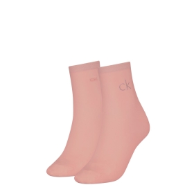 CK WOMEN SHORT SOCK 2P SHINY LOGO