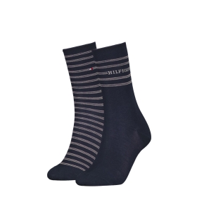 TH WOMEN SOCK 2P LOGO STRIPE