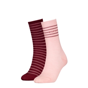 TH WOMEN SOCK 2P LOGO STRIPE