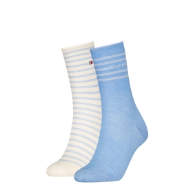 TH WOMEN SOCK 2P LOGO STRIPE