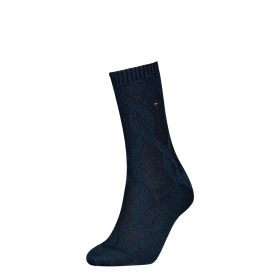 TH WOMEN SOCK 1P CABLE WOOL