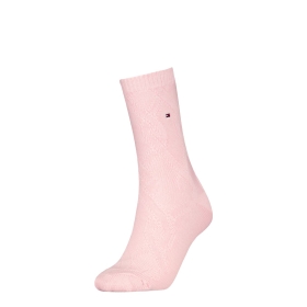 TH WOMEN SOCK 1P CABLE WOOL