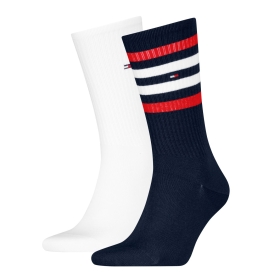 TH MEN SPORT SOCK 2P STRIPE