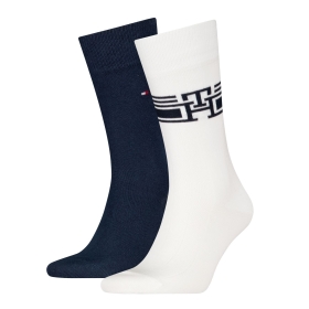 TH MEN SOCK 2P MONOGRAM STRIPE