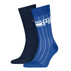 TH MEN SOCK 2P MONOGRAM STRIPE