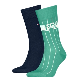 TH MEN SOCK 2P MONOGRAM STRIPE