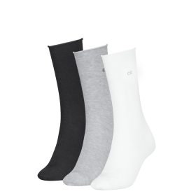 CK WOMEN SOCK 3P ROLLTOP