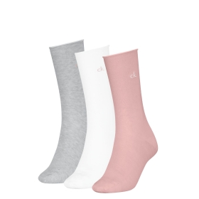 CK WOMEN SOCK 3P ROLLTOP