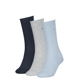 CK WOMEN SOCK 3P ROLLTOP