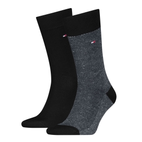 TH MEN SOCK 2P NAPPY HERRINGBONE