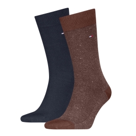 TH MEN SOCK 2P NAPPY HERRINGBONE