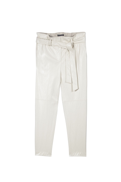 Paperbag-Pants in Leder-Optik