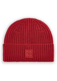 KNITTED HAT ACRYL/WOOL SOLID red-26