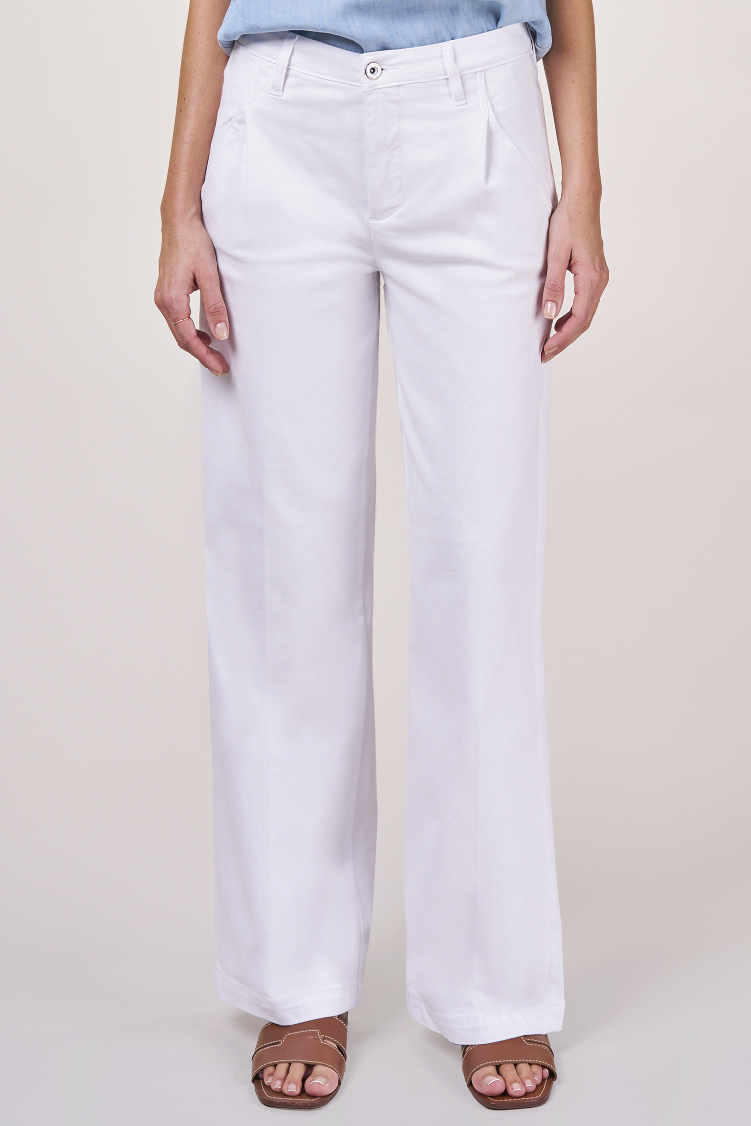 Marlene wide leg - white denim female