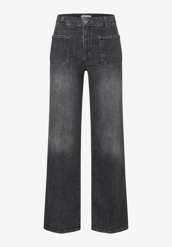 Grey Denim High Waist Straight Leg female