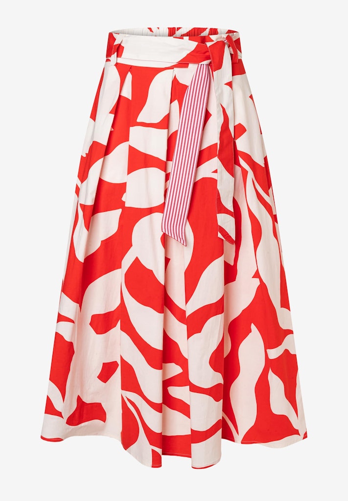 Poplin Print Skirt female