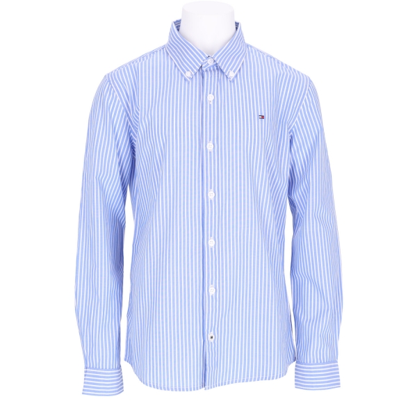 BOYS BLUE STRIPE SHIRT L/S