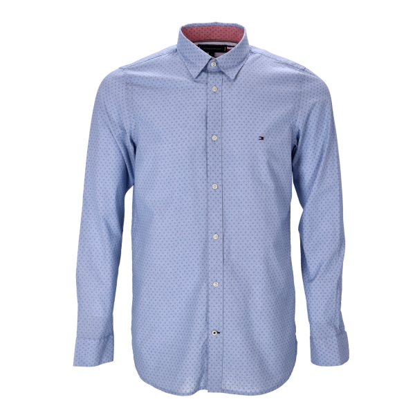 SLIM DOTTED SQUARE PRINT SHIRT