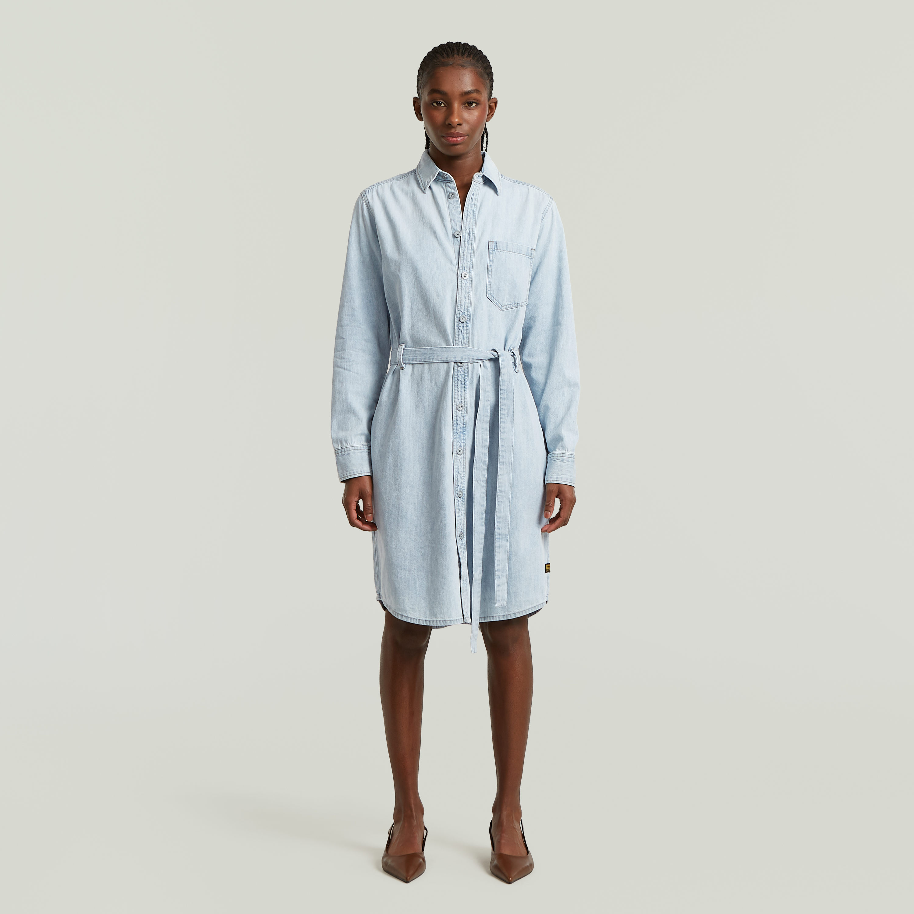 Shirt Dress Belt ls female