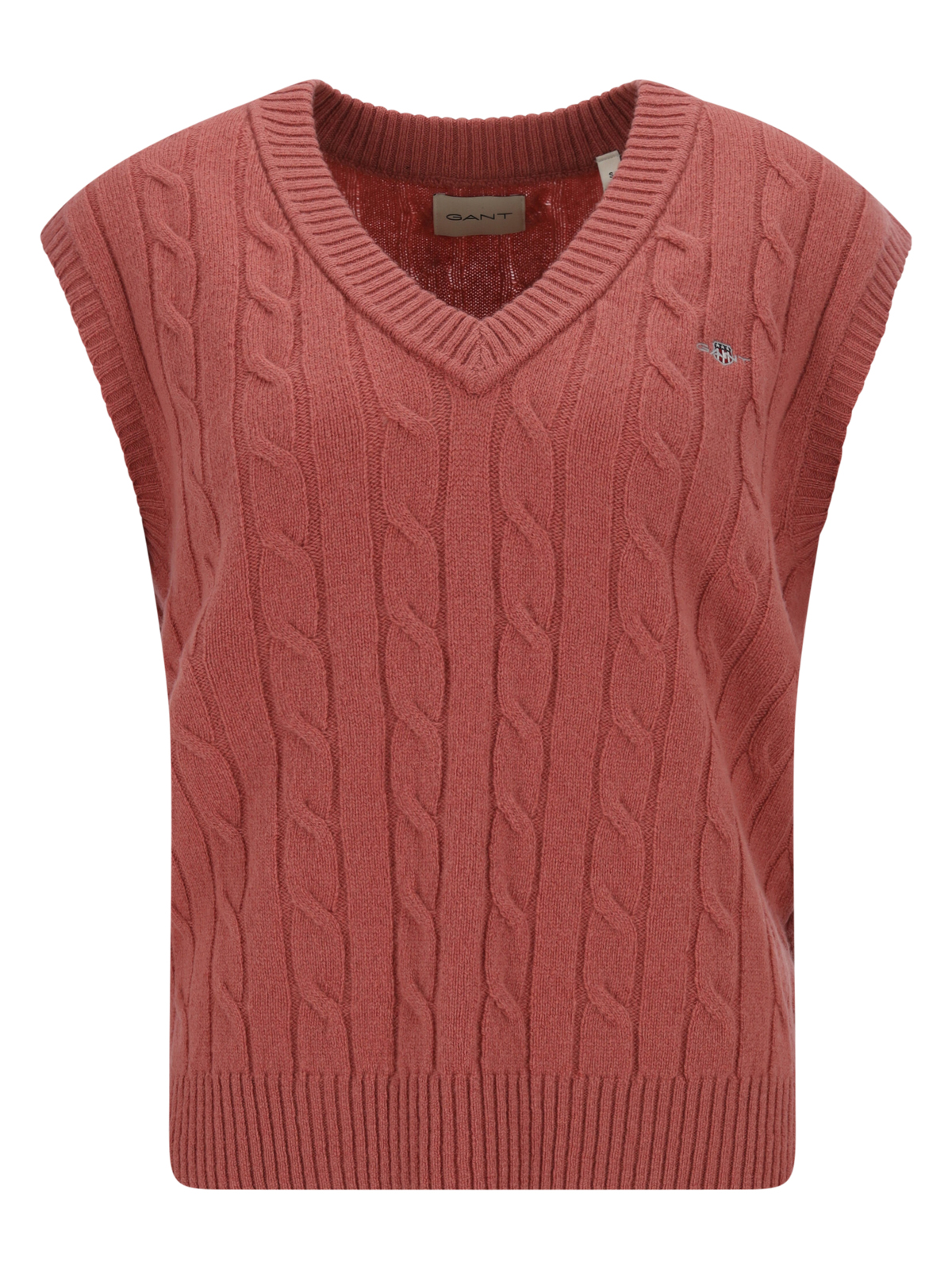LAMBSWOOL CABLE V-NECK VEST female