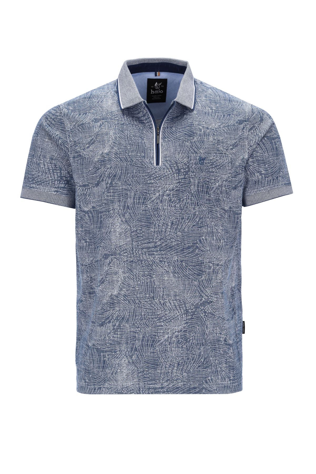 Leinenoptik, bedruckt H Poloshirt male