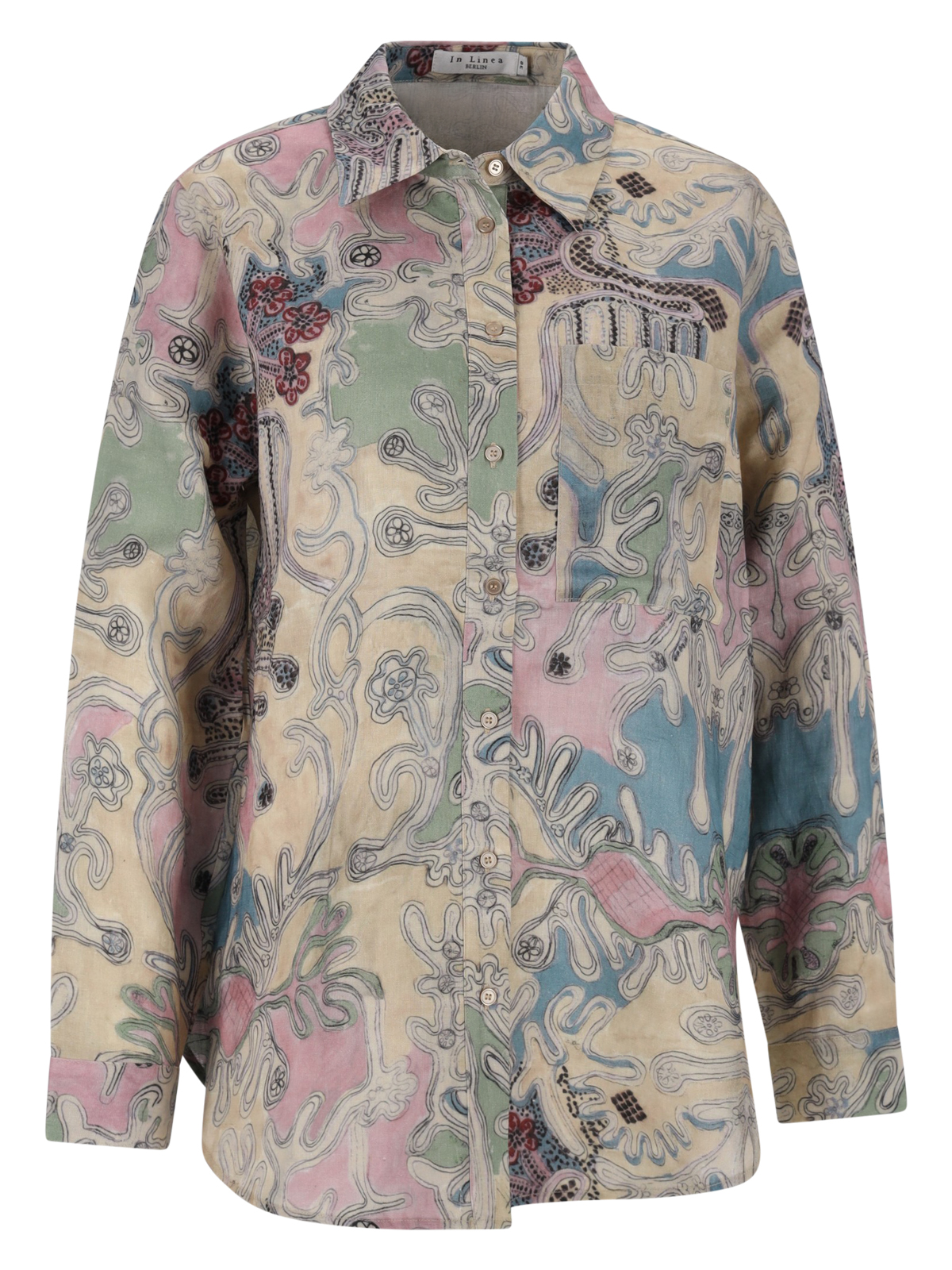 Bluse, Hemdkragen, Allover female