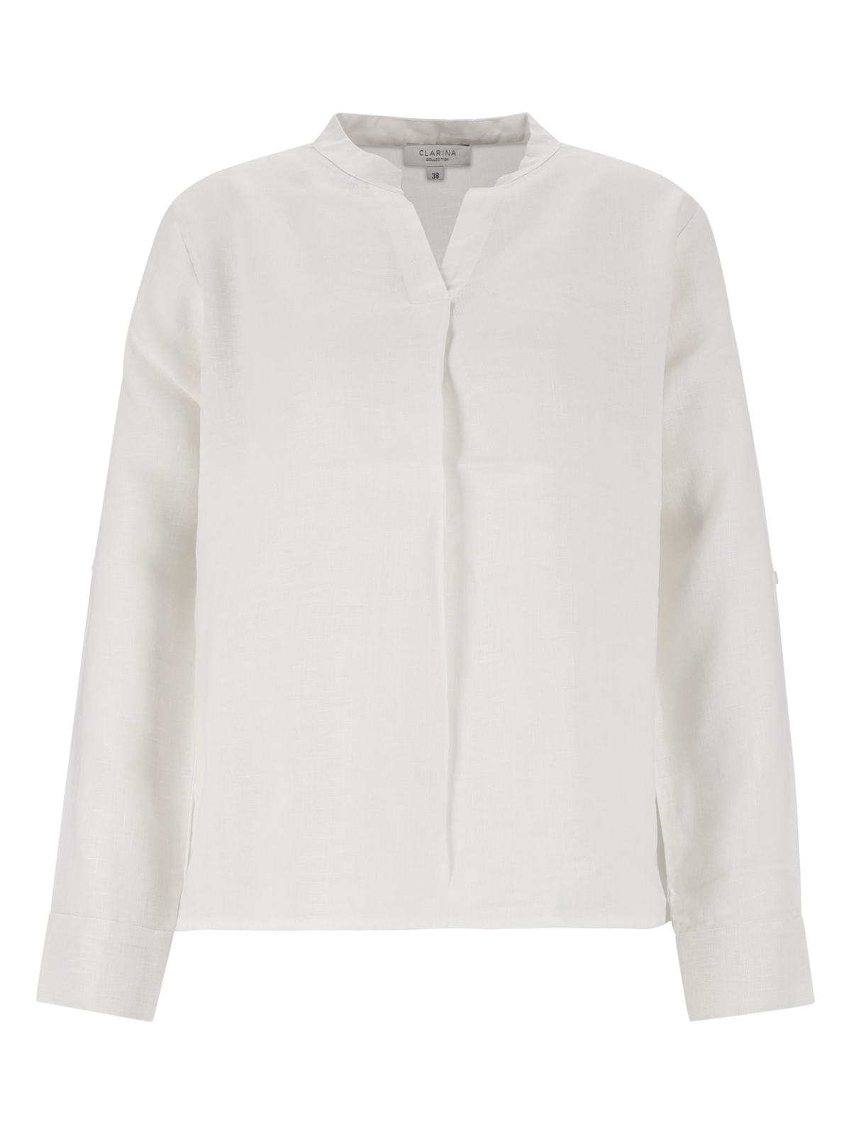 V-Bluse,uni, Krempelärmel female