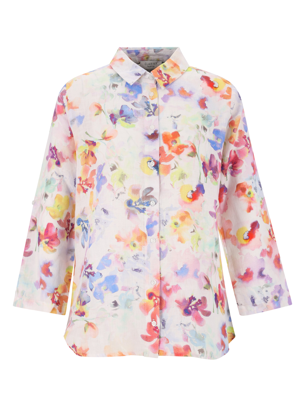 Bluse,Hemdkragen,3/4 Arm,Druck female