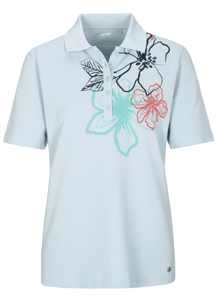 Poloshirt, 1/2 Arm,Blumendruck female