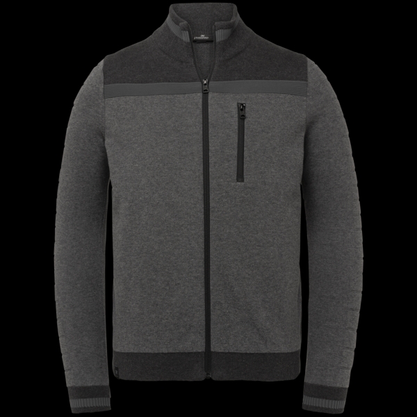 Zip jacket cotton bonded melange