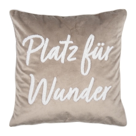 LETTERS WUNDER, taupe, 45 x 45 cm