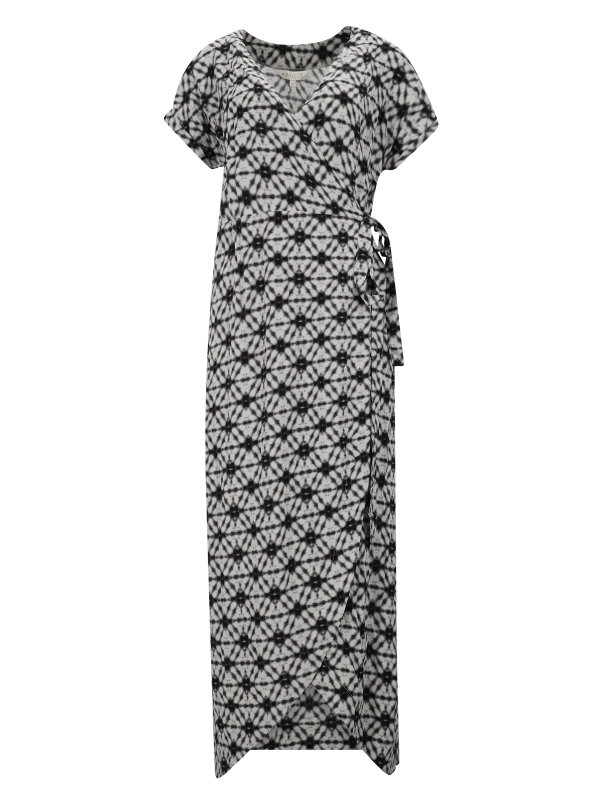 Apricot V Neck Short Sleeve Wrap Dr female