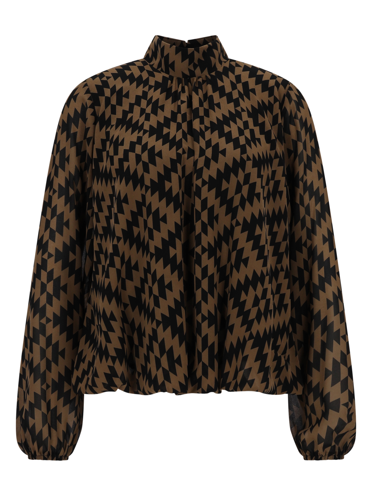 Apricot Staggered Geo High Neck Puf female