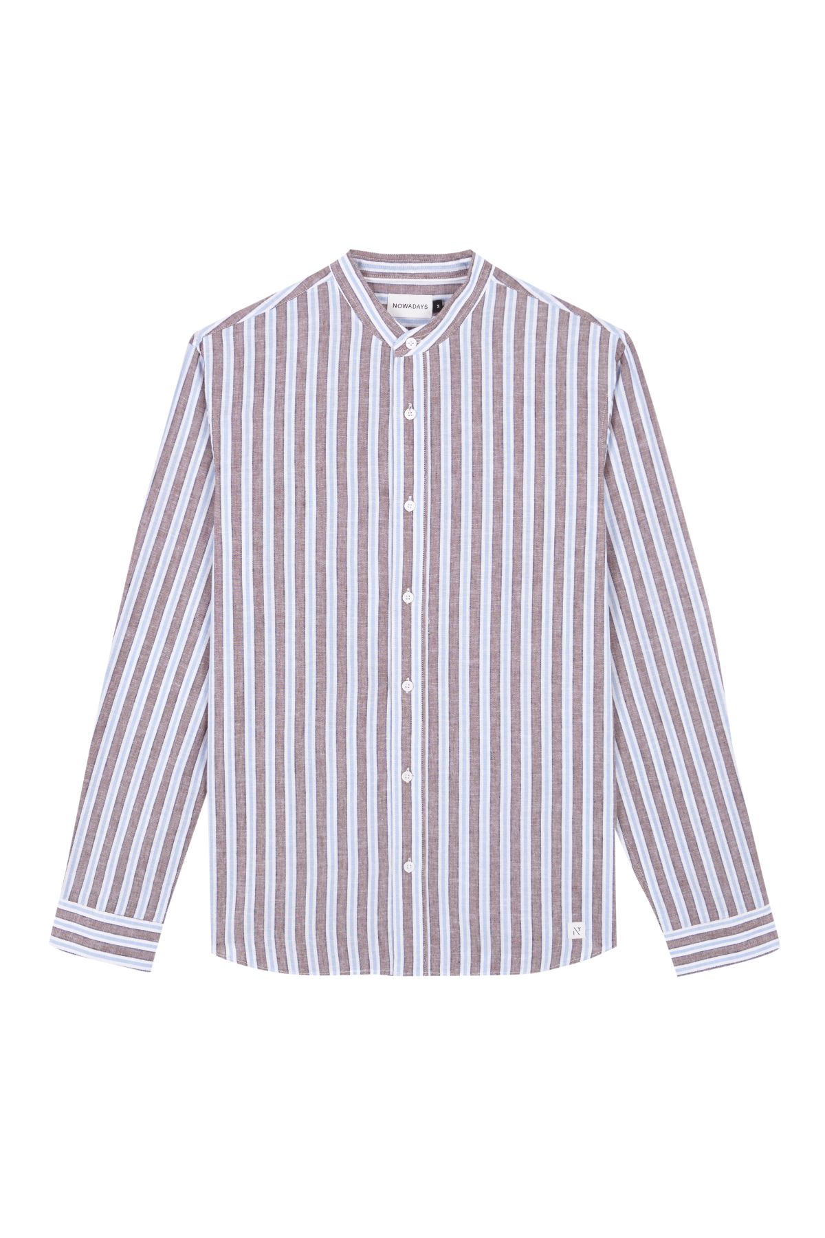 The grandad collar triped hirt male