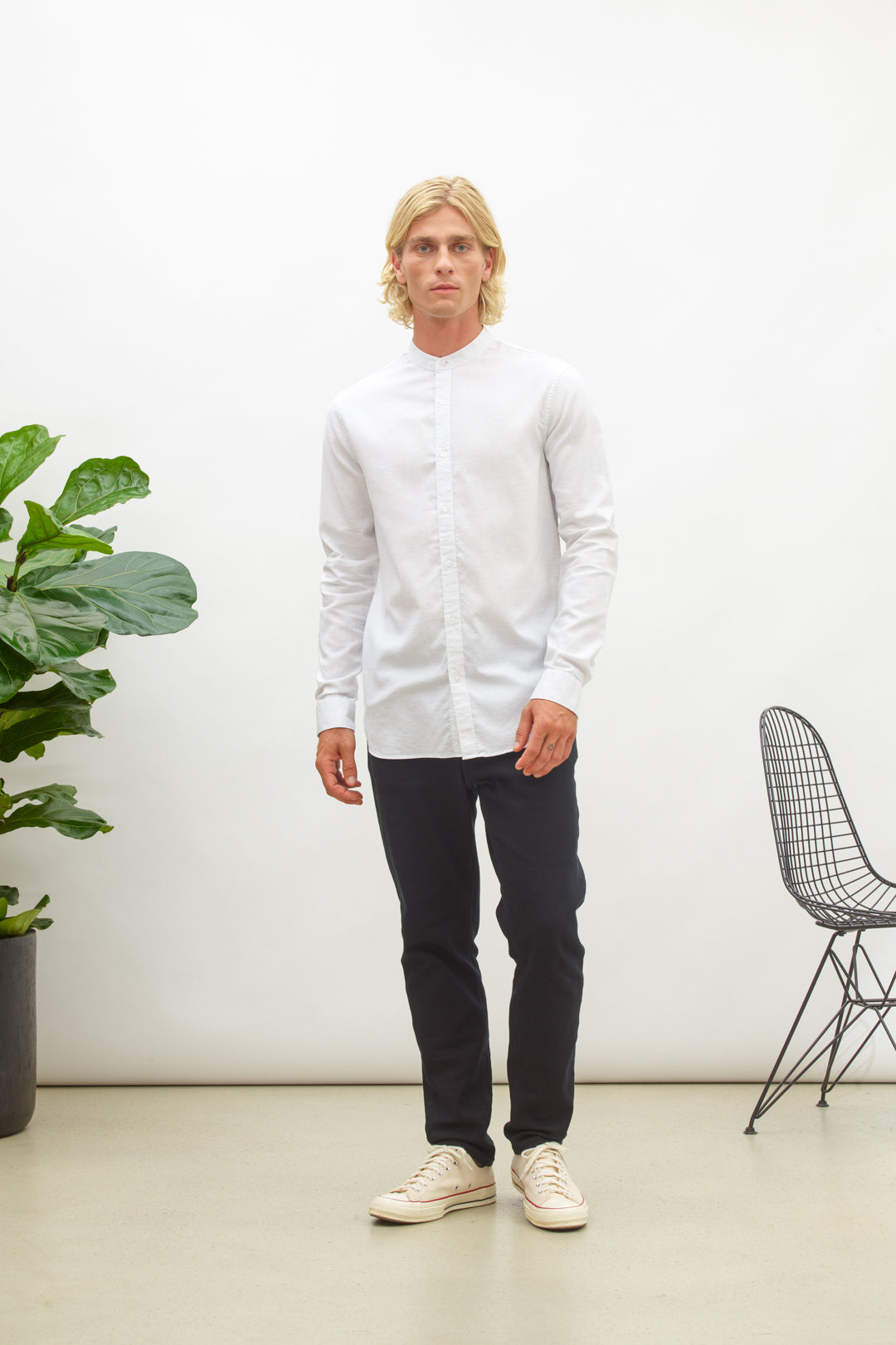 Oxford melange shirt male