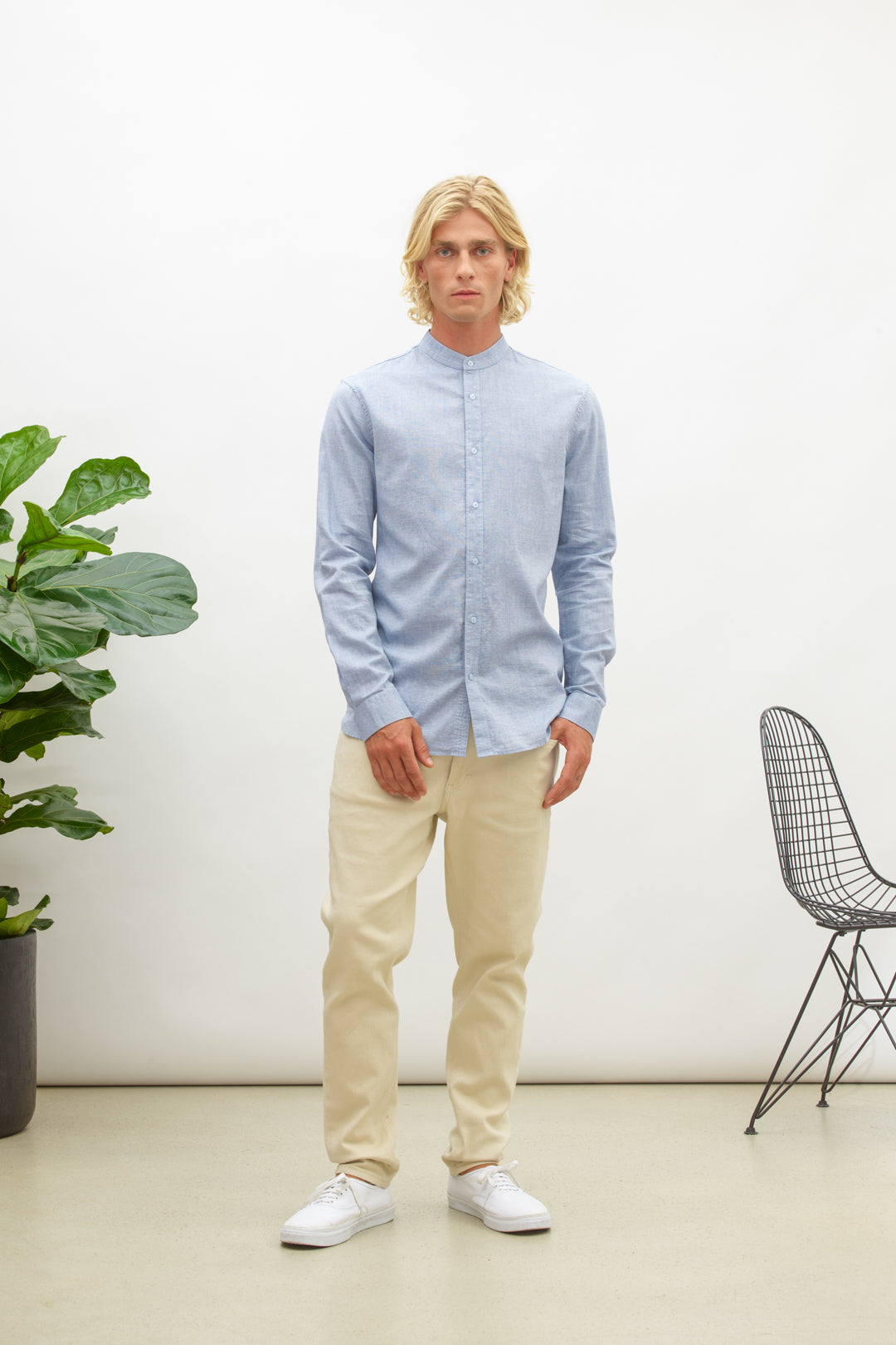 Oxford melange shirt male
