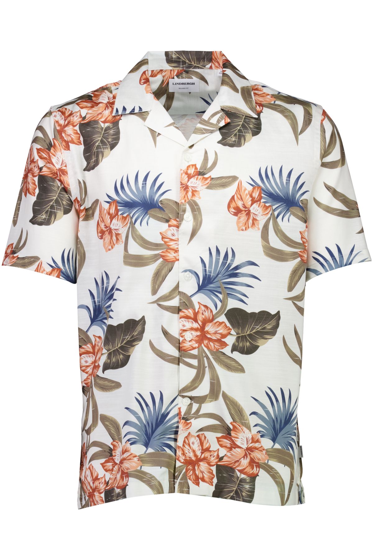 Floral lyocell blend shirt S/S male