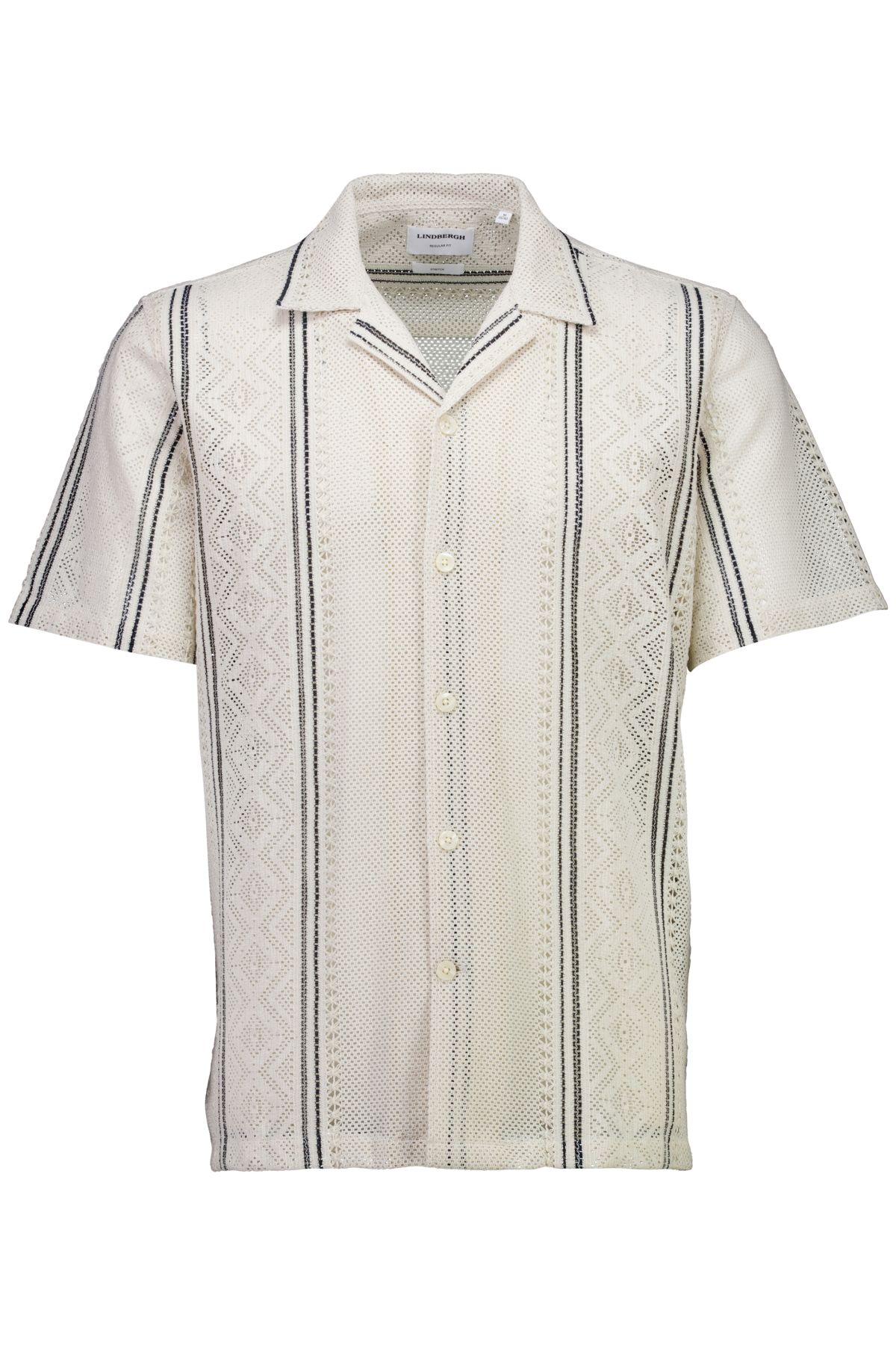 Striped open texture shirt S/S male