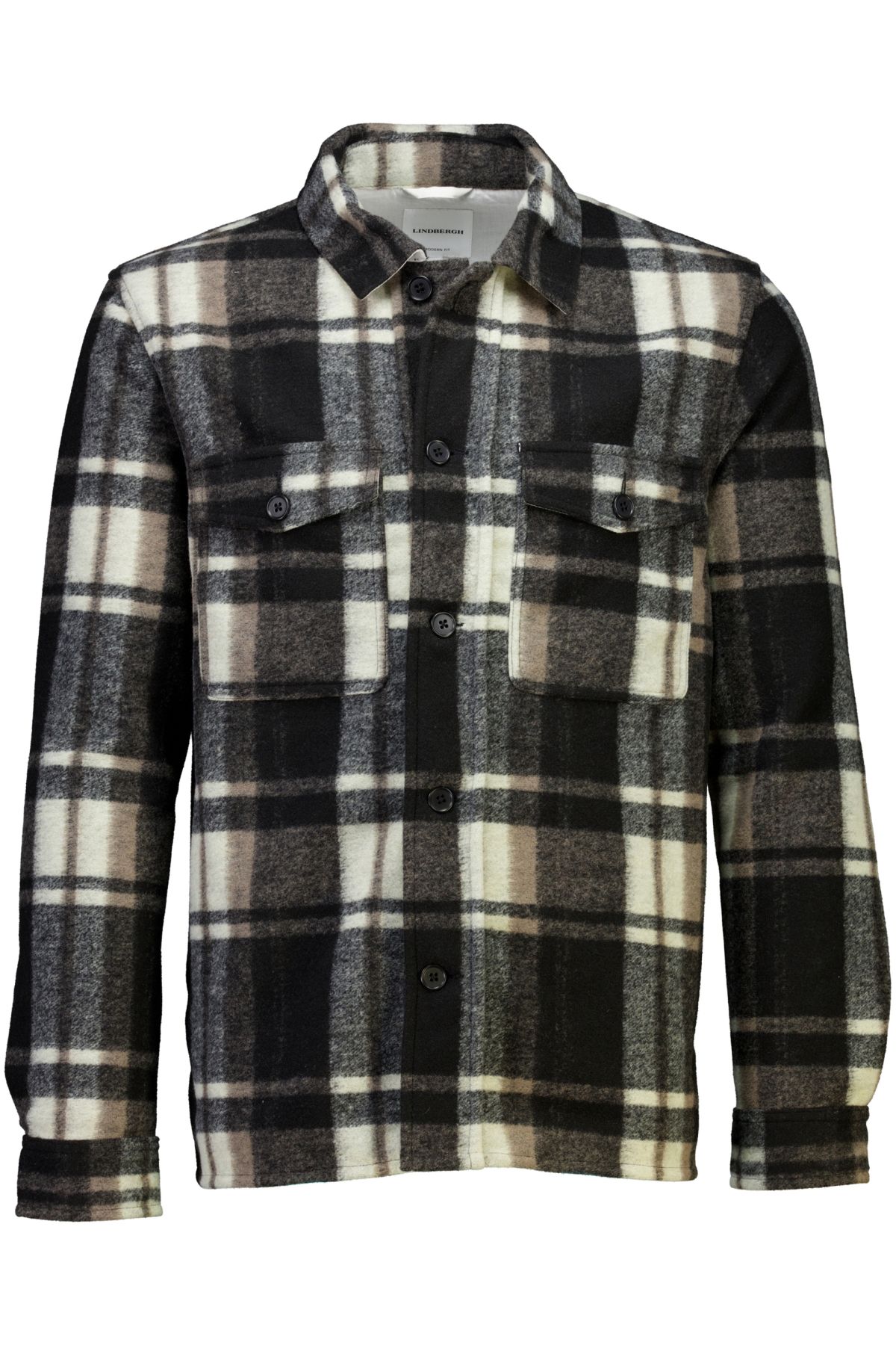 Brushed check overshirt male
