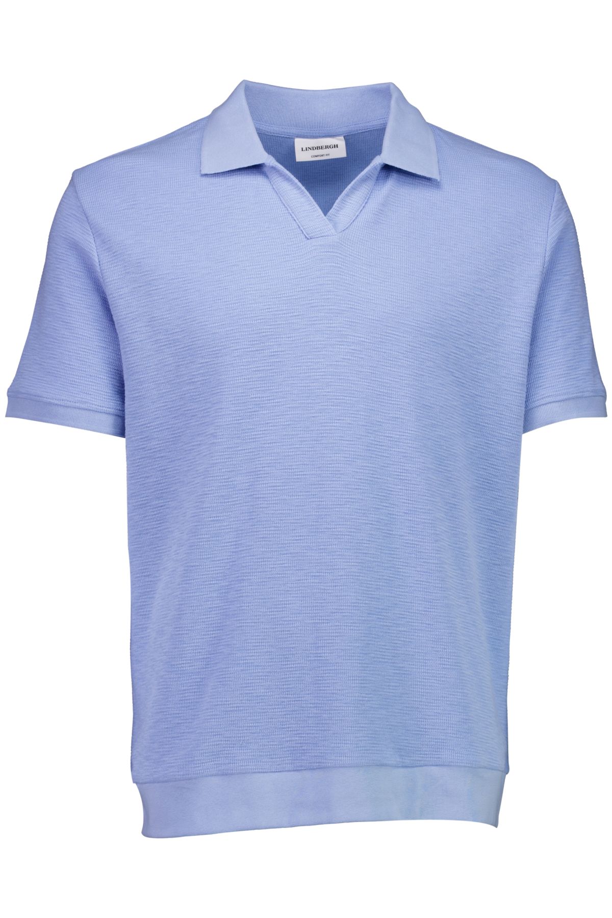Open collar structure rib polo male
