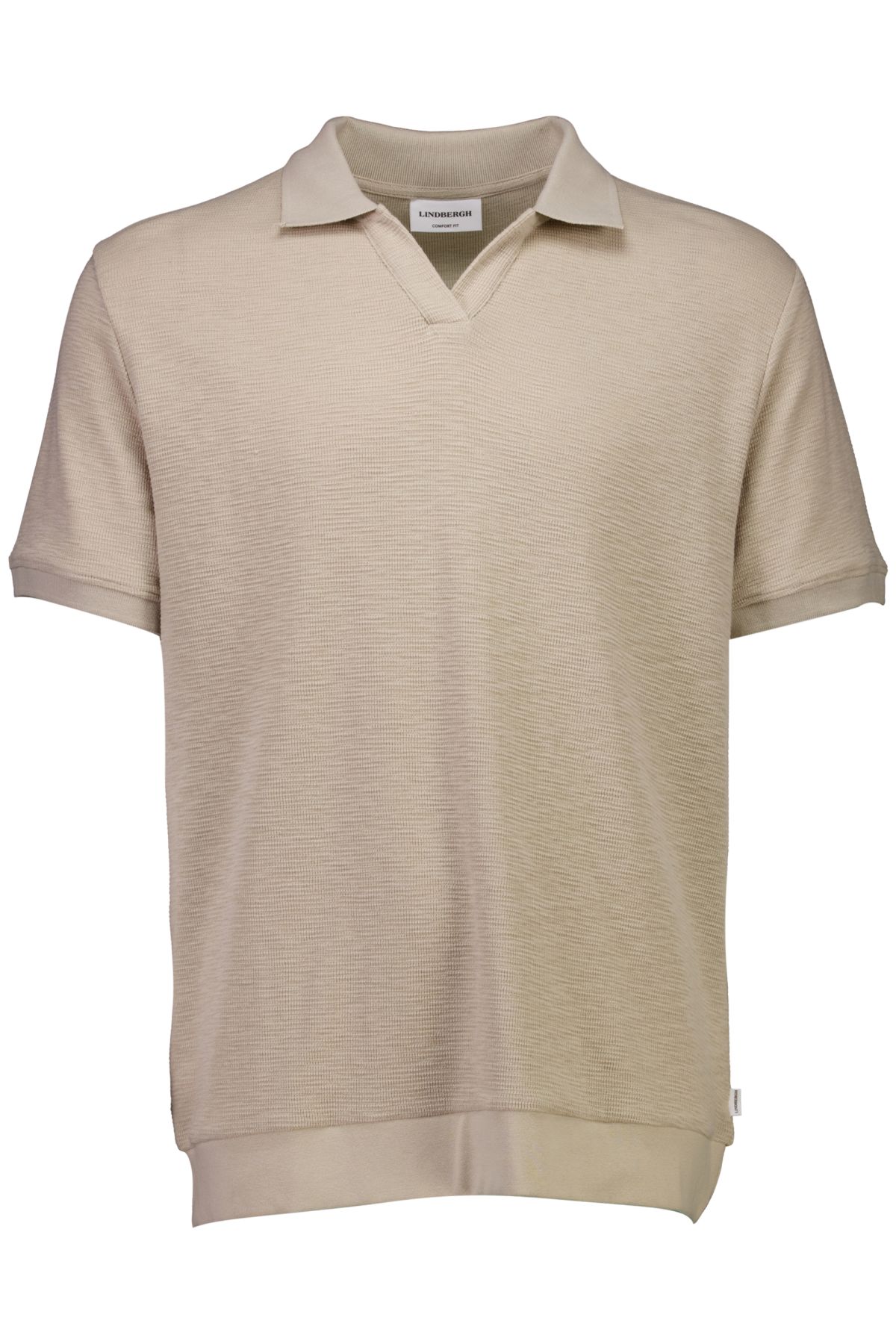 Open collar structure rib polo male