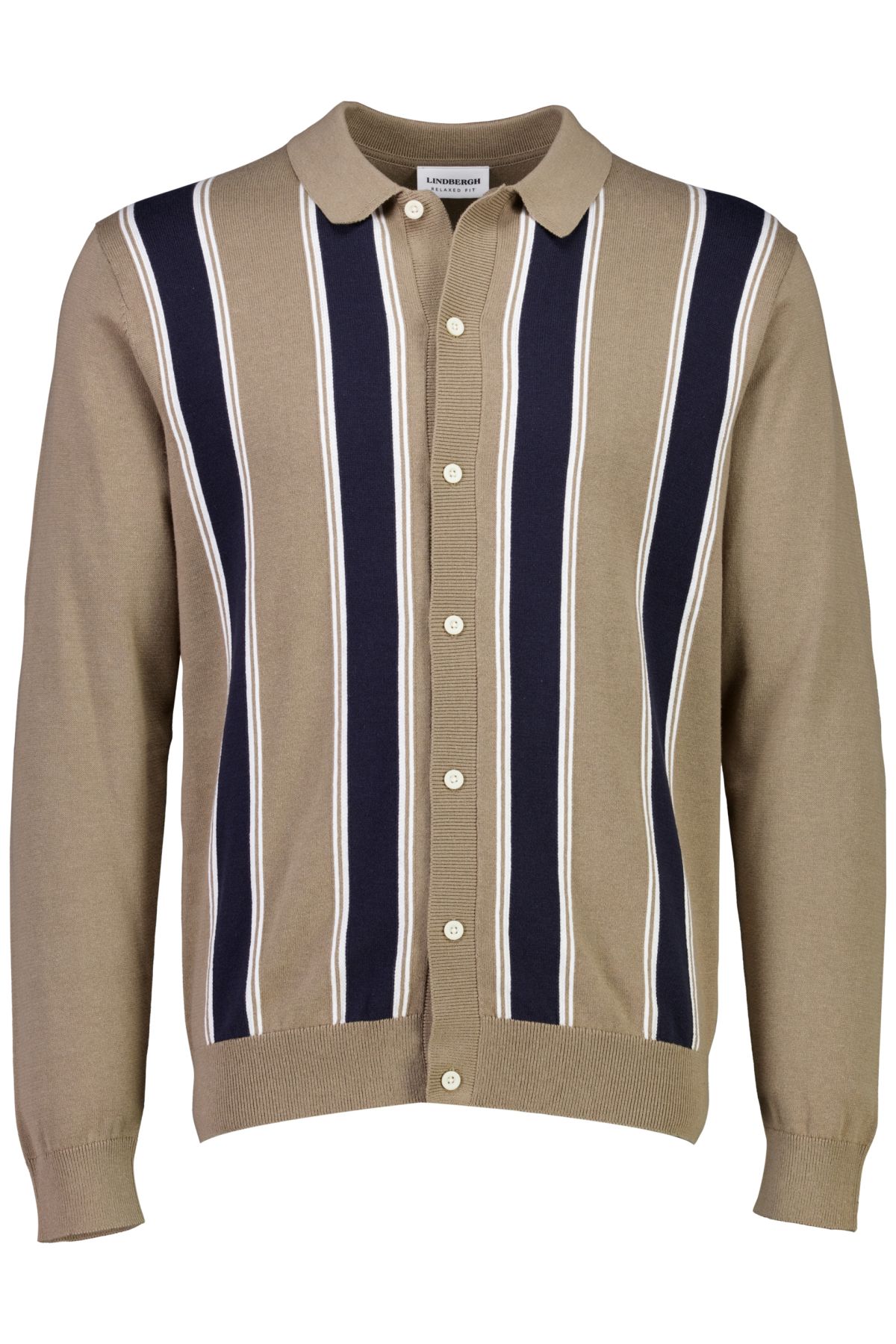 Knitted polo cardigan L/S male