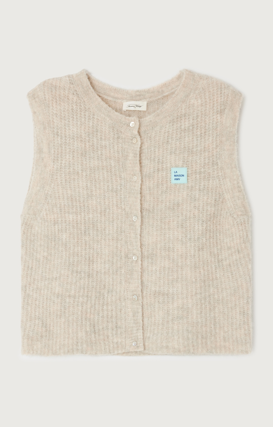 GILET COURT M COL ROND BOUTONNE female